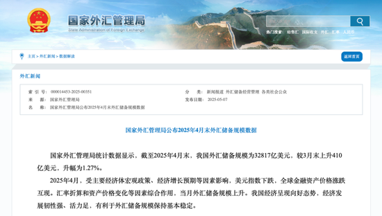 股票配资114 4月外储规模环比上升1.27%，央行连续六个月增持黄金